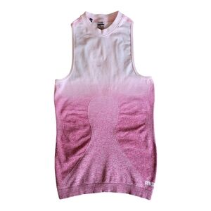 Gymshark pink ombre fitted high neck tank top size small​